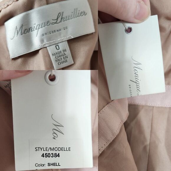 Monique Lhuillier Off the Shoulder Chiffon Gown Size 0 Style 450384 - Picture 10 of 16